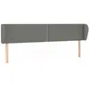 vidaXL Tête de lit avec oreilles Gris foncé 183x23x78/88 cm Tissu