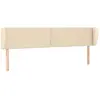 vidaXL Tête de lit avec oreilles Crème 183x23x78/88 cm Tissu