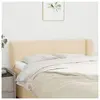 vidaXL Tête de lit avec oreilles Crème 147x23x78/88 cm Tissu