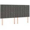 vidaXL Têtes de lit 4 pcs Gris foncé 100x5x78/88 cm Velours