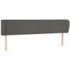 vidaXL Tête de lit avec oreilles Gris foncé 203x23x78/88 cm Velours