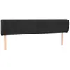 vidaXL Tête de lit avec oreilles Noir 183x23x78/88 cm Velours