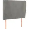 vidaXL Tête de lit avec oreilles Gris clair 163x23x78/88 cm Velours