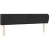 vidaXL Tête de lit avec oreilles Noir 163x23x78/88 cm Velours