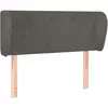 vidaXL Tête de lit avec oreilles Gris foncé 183x23x78/88 cm Velours
