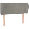 vidaXL Tête de lit avec oreilles Gris clair 93x23x78/88 cm Velours