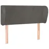 vidaXL Tête de lit avec oreilles Gris foncé 93x23x78/88 cm Velours