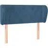 vidaXL Tête de lit avec oreilles Bleu foncé 93x23x78/88 cm Velours