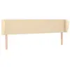 vidaXL Tête de lit avec oreilles Crème 163x23x78/88 cm Tissu