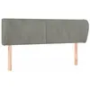 vidaXL Tête de lit avec oreilles Gris clair 147x23x78/88 cm Velours