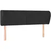 vidaXL Tête de lit avec oreilles Noir 147x23x78/88 cm Velours