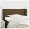vidaXL Tête de lit avec oreilles Marron foncé 93x23x78/88 cm Tissu