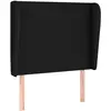 vidaXL Tête de lit avec oreilles Noir 203x23x78/88 cm Tissu