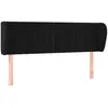 vidaXL Tête de lit avec oreilles Noir 147x23x78/88 cm Velours