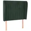 vidaXL Tête de lit avec oreilles Vert foncé 93x23x78/88 cm Velours