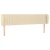 vidaXL Tête de lit avec oreilles Crème 183x23x78/88 cm Tissu