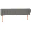 vidaXL Tête de lit avec oreilles Gris foncé 183x23x78/88 cm Tissu