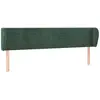 vidaXL Tête de lit avec oreilles Vert foncé 203x23x78/88 cm Velours