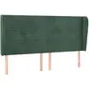 vidaXL Tête de lit avec oreilles Vert foncé 183x23x78/88 cm Velours