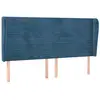 vidaXL Tête de lit avec oreilles Bleu foncé 203x23x78/88 cm Velours