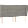 vidaXL Tête de lit avec oreilles Gris clair 183x23x78/88 cm Velours
