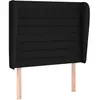 vidaXL Tête de lit avec oreilles Noir 83x23x118/128 cm Tissu