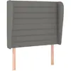 vidaXL Tête de lit avec oreilles Gris foncé 93x23x118/128 cm Tissu