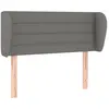 vidaXL Tête de lit avec oreilles Gris foncé 103x23x118/128 cm Tissu