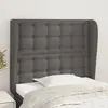 vidaXL Tête de lit avec oreilles Gris 93x23x118/128 cm Similicuir