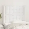 vidaXL Tête de lit avec oreilles Blanc 103x23x118/128 cm Similicuir