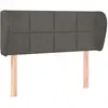 vidaXL Tête de lit avec oreilles Gris foncé 103x23x118/128 cm Velours