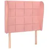 vidaXL Tête de lit avec oreilles Rose 93x23x118/128 cm Velours