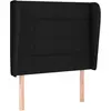 vidaXL Tête de lit avec oreilles Noir 163x23x118/128 cm Tissu