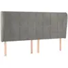 vidaXL Tête de lit avec oreilles Gris clair 163x23x118/128 cm Velours