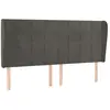 vidaXL Tête de lit avec oreilles Gris foncé 163x23x118/128 cm Velours