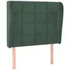 vidaXL Tête de lit avec oreilles Vert foncé 147x23x118/128 cm Velours