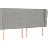 vidaXL Tête de lit avec oreilles Gris clair 203x23x118/128 cm Tissu