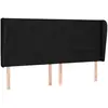 vidaXL Tête de lit avec oreilles Noir 203x23x118/128 cm Tissu