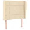 vidaXL Tête de lit avec oreilles Crème 103x23x118/128 cm Tissu