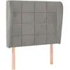 vidaXL Tête de lit avec oreilles Gris clair 93x23x118/128 cm Velours