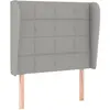 vidaXL Tête de lit avec oreilles Gris clair 93x23x118/128 cm Tissu