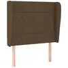 vidaXL Tête de lit avec oreilles Marron foncé 93x23x118/128 cm Tissu