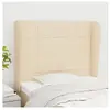 vidaXL Tête de lit avec oreilles Crème 93x23x118/128 cm Tissu