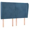 vidaXL Tête de lit avec oreilles Bleu foncé 147x23x118/128 cm Velours