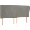 vidaXL Tête de lit avec oreilles Gris clair 163x23x118/128 cm Velours