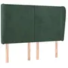 vidaXL Tête de lit avec oreilles Vert foncé 147x23x118/128 cm Velours