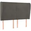 vidaXL Tête de lit avec oreilles Gris foncé 147x23x118/128 cm Velours