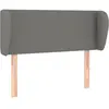 vidaXL Tête de lit avec oreilles Gris foncé 203x23x118/128 cm Tissu