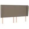 vidaXL Tête de lit avec oreilles Taupe 203x23x118/128 cm Tissu