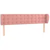vidaXL Tête de lit avec oreilles Rose 203x23x78/88 cm Velours